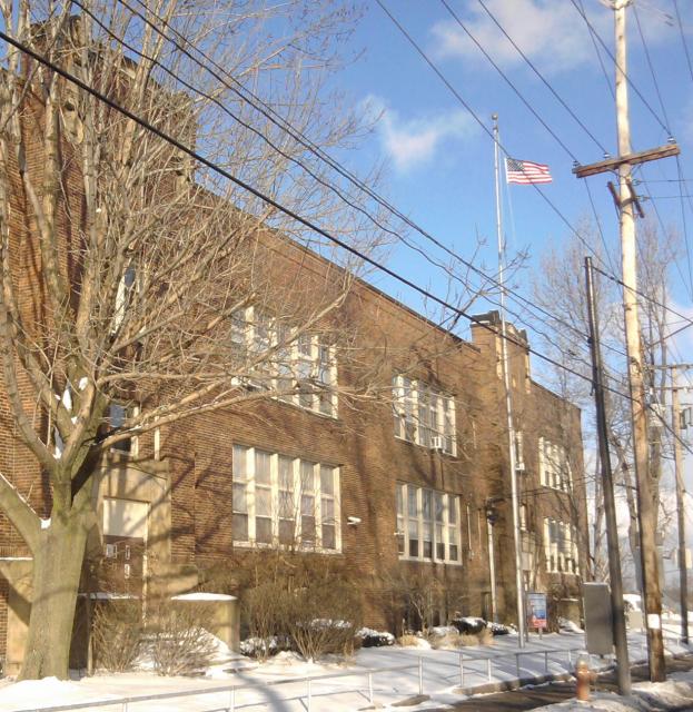 A New Flag flies at Horizon School, Denison Avenue, Cleveland Ohio