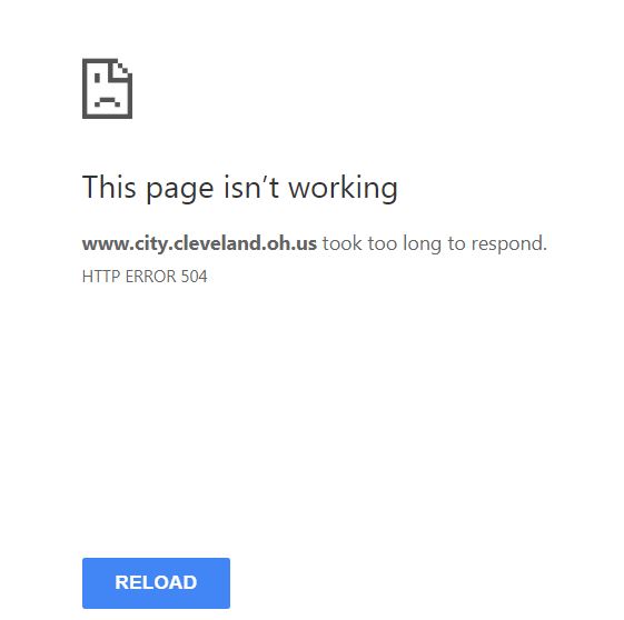 NO CERT response or coordination -City of Cleveland website down