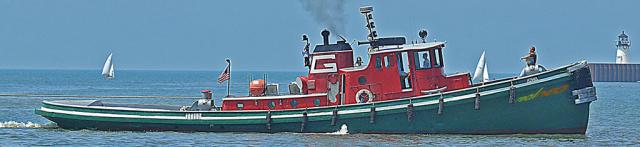  Iowa Tug, Great Lakes Towing, Cleveland Ohio pulling St Mary's Cement barge